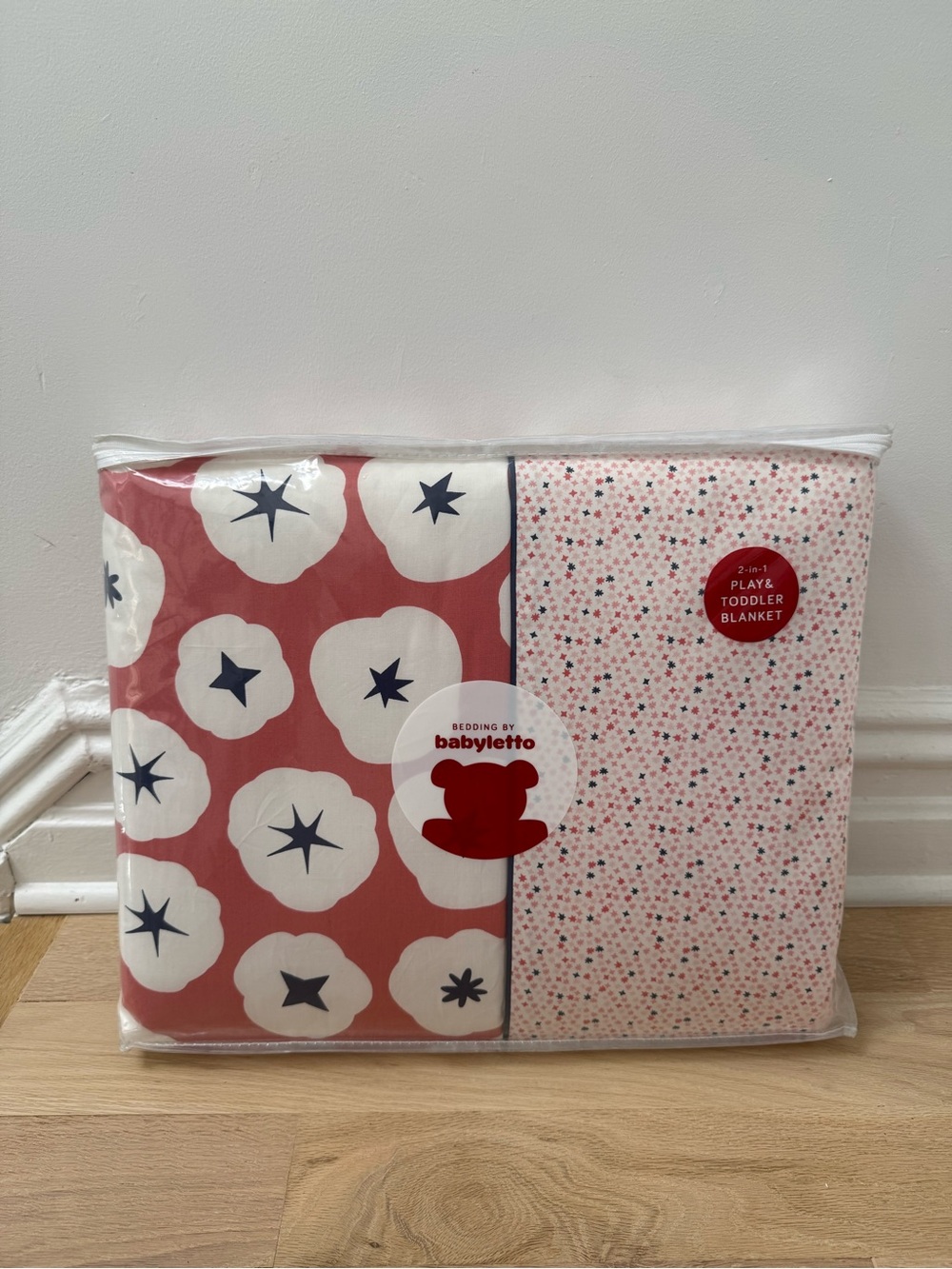 babyleto 2-in-1 Play & Toddler Blanket - Pink Floral Reversible